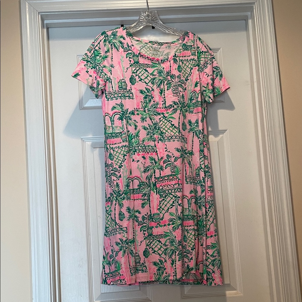 Lilly Pulitzer Pink and Green Tropical Dress